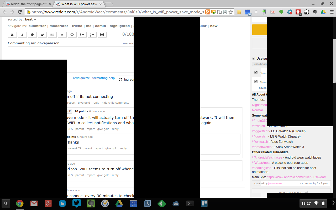 Screenshot of new ChromeOS issue